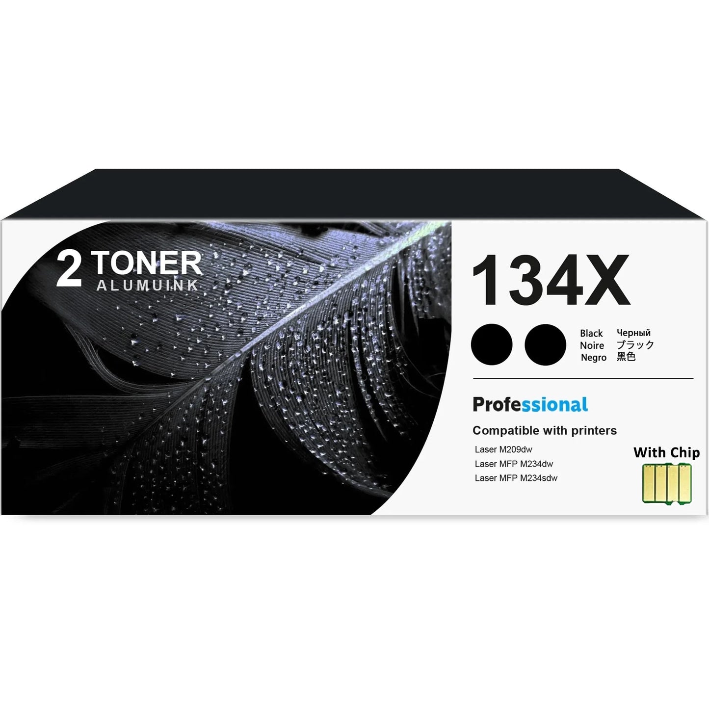 134X W1340X Toner Cartridge Balck 2-Pack Compatible for HP 134X W1340X Toner Cartridges for Laser M209,MFP M234 Series Printer(WIth Chip)