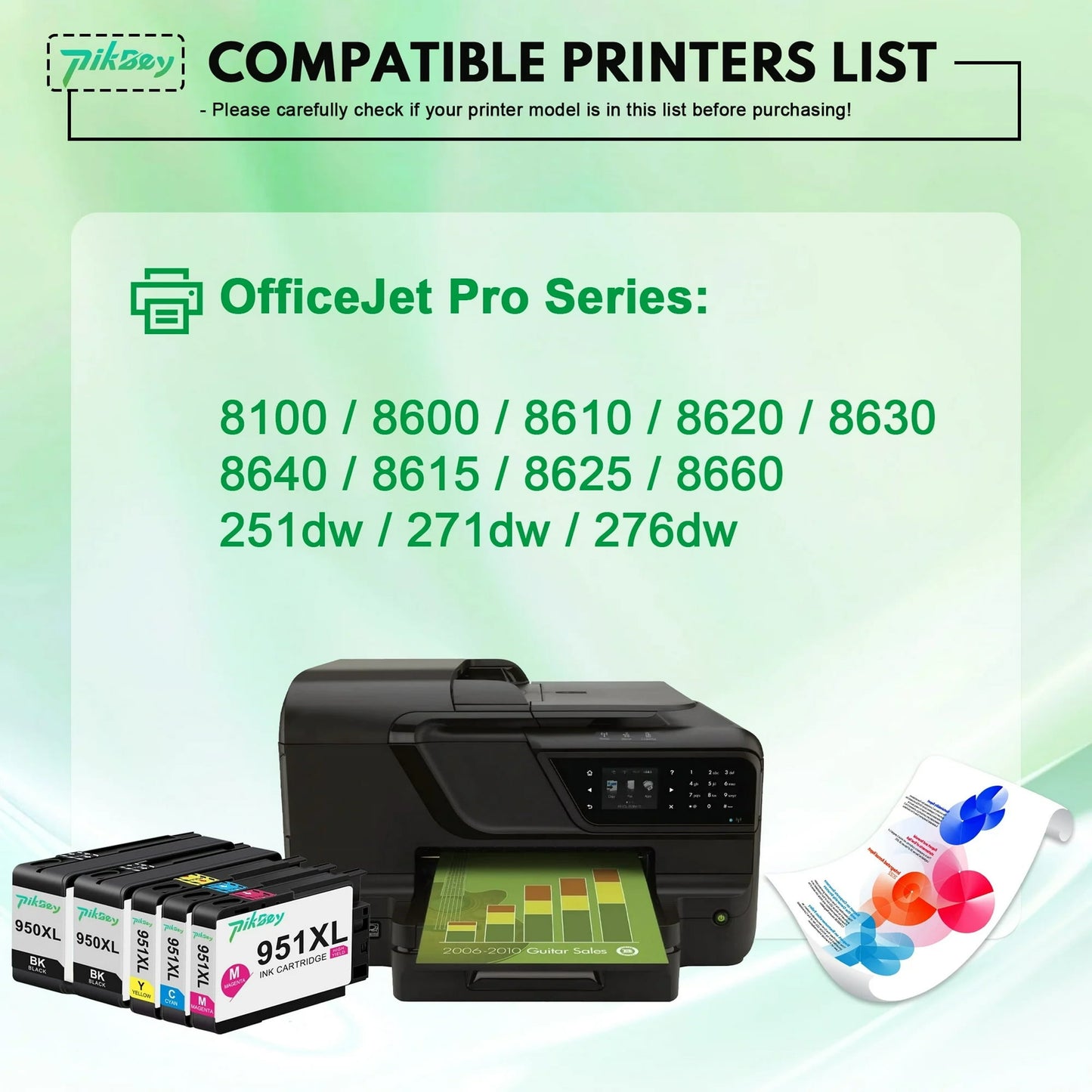 950XL 951XL Ink Cartridges 5-Pack (2 Black/1 Cyan/1 Magenta/1 Yellow)Compatible for HP 950 951 XL Ink Cartridge for Office Pro 8640 8660 8630 8615