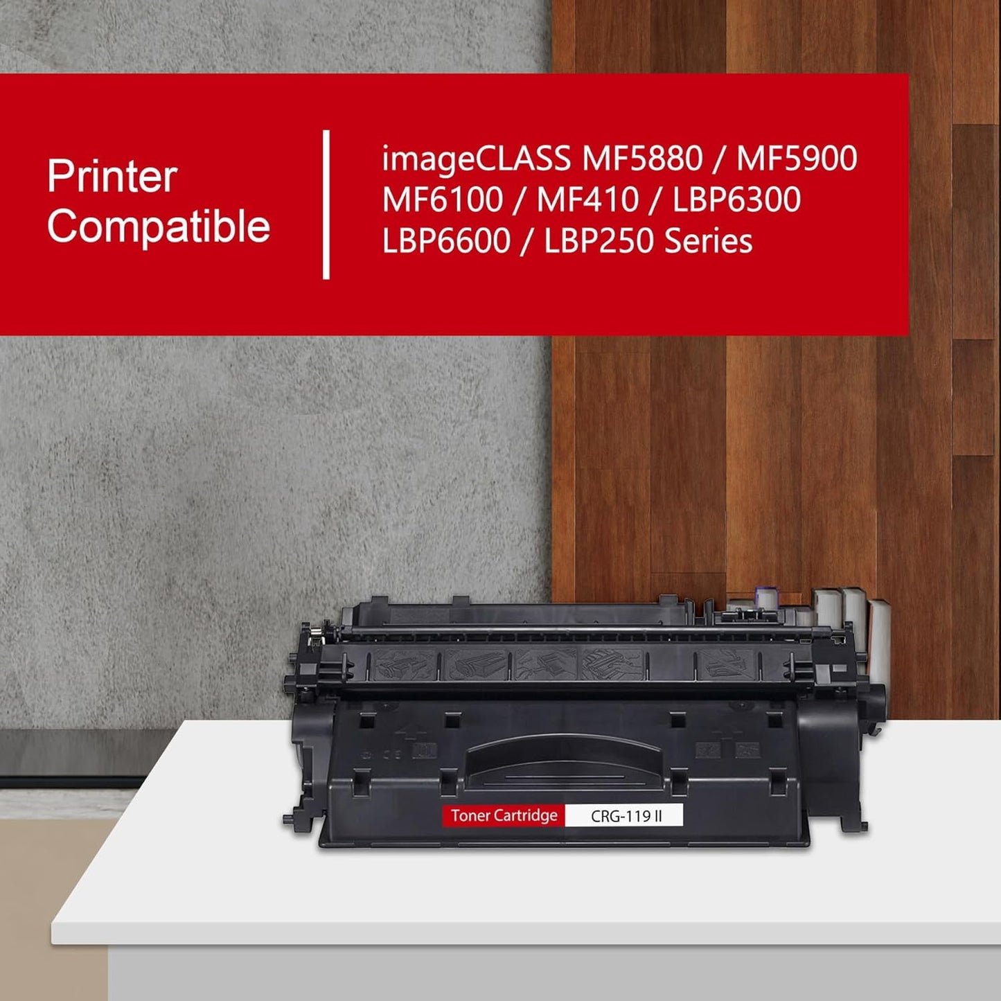 119 II Black Toner Cartridge (1-Pack) CRG119 II Toner Replacement for Canon 119 II Toner imageCLASS LBP6650dn MF5960dn MF5950dw MF6180dw Printer