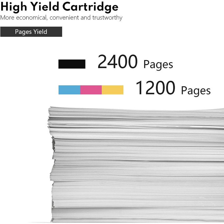 LC20E High Yield Ink Cartridge (4-Pack, 1BK/1C/1M/1Y)Compatible for Brother LC20E Ink MFC-J5920DW