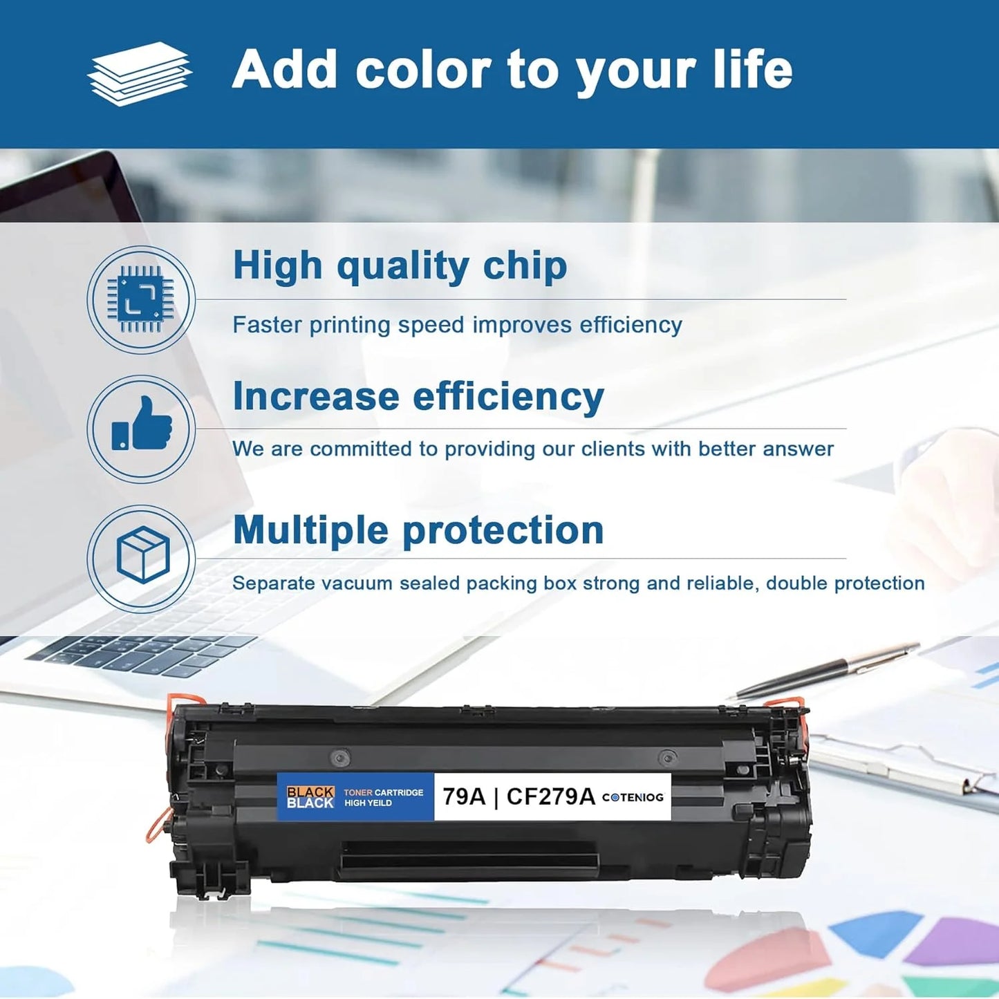 79A Toner Cartridge CF279A Compatible for HP 79A CF279A Toner Pro MFP M26nw M12w Printer (2-Pack )