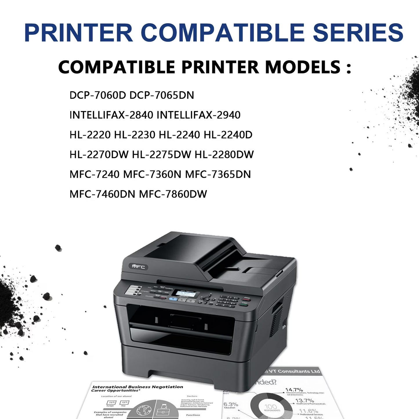 TN420 Toner Compatible for Brother TN420 2 Pack Black Toner Cartridges Printer