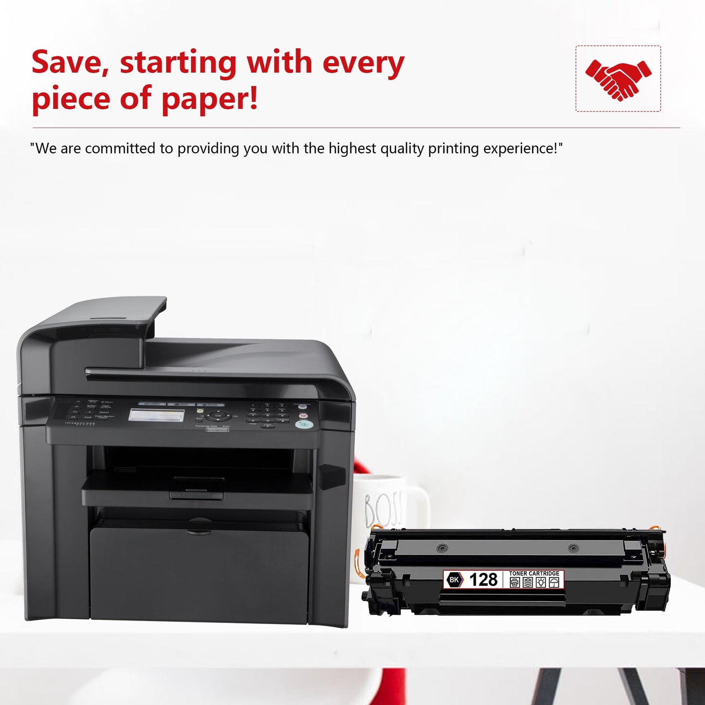 128 Toner Cartridge : CRG-128 Toner Replacement for Canon ImageCLASS D530 D550 MF4412 Printer, 1 Black