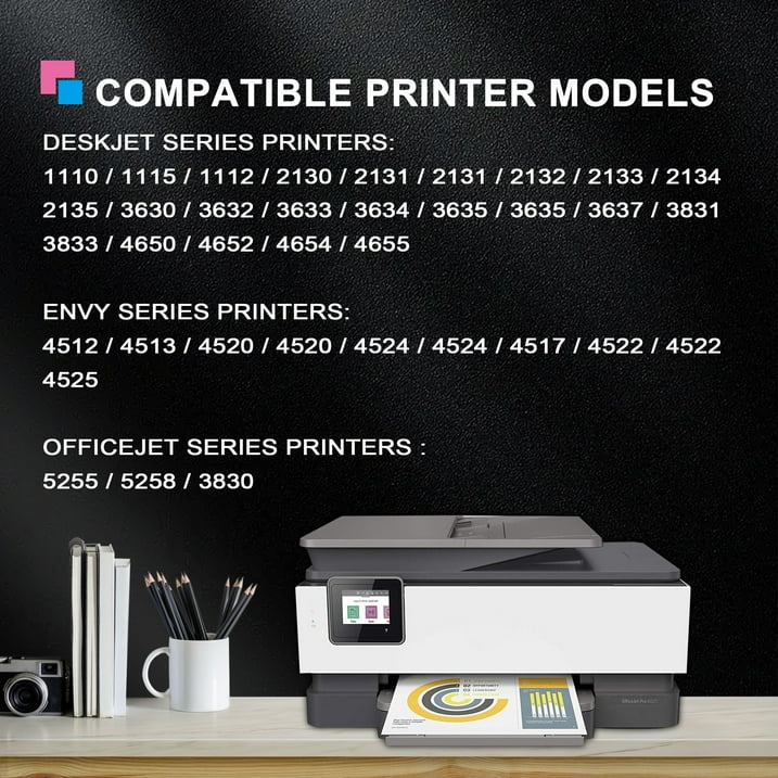 63 Ink 63XL Black Ink Cartridge Compatible for HP 63 XL Ink Cartridges for OfficeJet 4650 4652 Envy 5255 Printer(2 Pack)