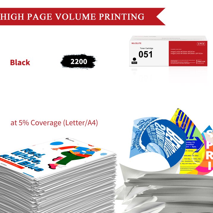 051 Toner Cartridge Replacement for Canon 051 Toner Cartridge for Canon Imageclass MF269dw MF264dw Printer