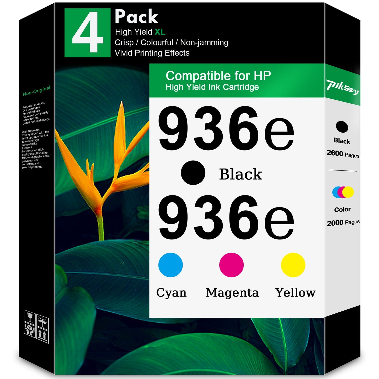 936e Ink Cartridges (Black/Cyan/Magenta/Yellow) Compatible for HP 936 936e Ink Cartridge for HP OfficeJet Pro 9110 9120 9122 9125 9128 9130 9135 9730 Printers 4-Pack