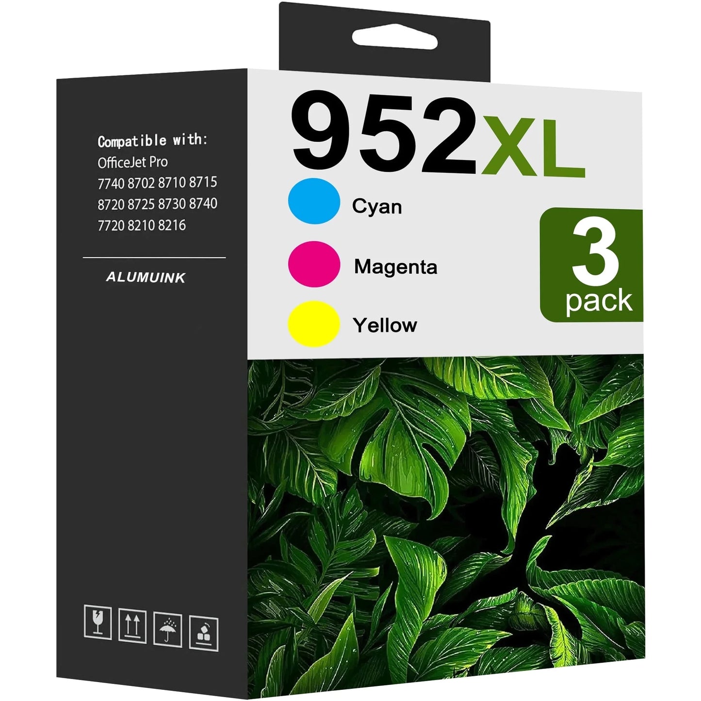 952XL Ink Combo Pack Compatible for HP 952 Ink Cartridges for OfficeJet 8710 7740 Printers (3 Pack)