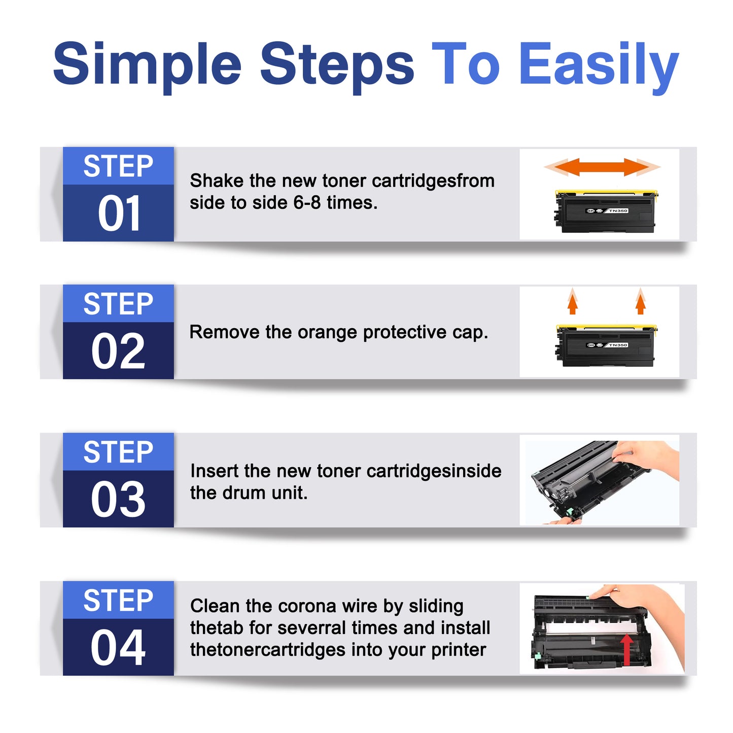TN350 TN-350 Toner Cartridge ZXTZX Compatibles for Brother TN350 Compatibles for HL-2070N MFC-7225N Series Printers 2 Pack Black