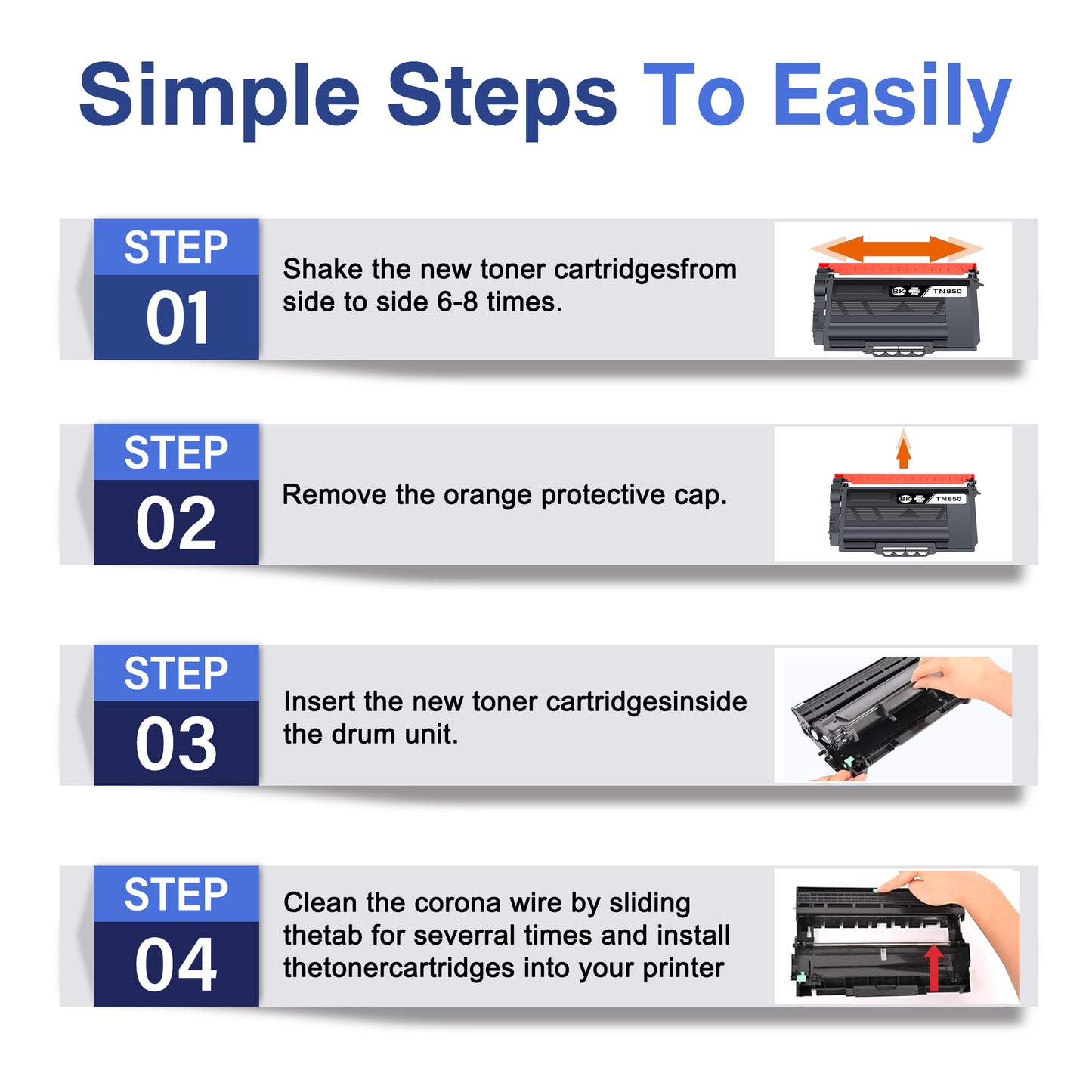TN850 TN-850 Toner Cartridge ZXTZX Compatibles for Brother TN-850 ZXTZX Compatibles for HL-L6400DWT MFC-L6700DW Series Printers Black 3 Pack