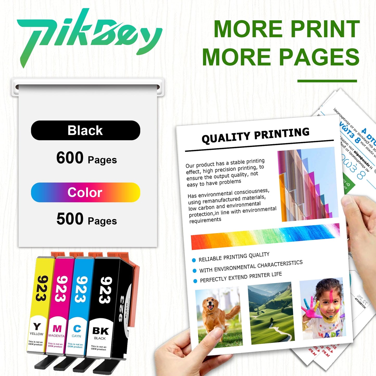 923 Ink Cartridge Compatible for HP 923/923e Ink Cartridges Combo Pack use with OfficeJet Pro 8135e 8138e 8139e OfficeJet 8122e Printers (4-Pack, Black/Cyan/Magenta/Yellow)