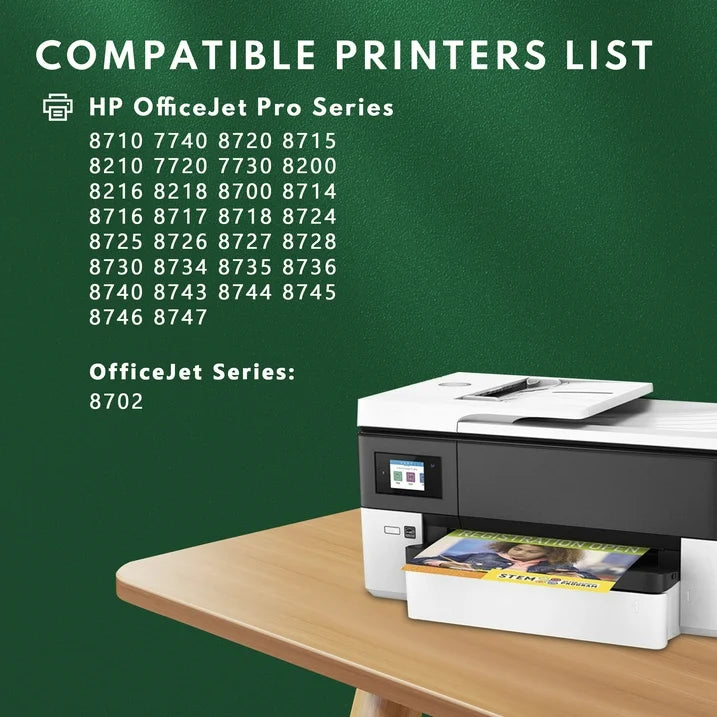 952XL Ink Cartridge Compatible with HP 952XL for HP OfficeJet Pro 8710 Printer(1Black, 1Cyan, 1Magenta, 1Yellow)