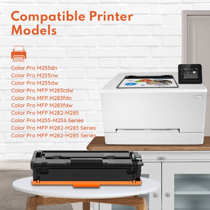 206A W2110A Toner with Chip Compatible for 206A Toner Cartridges Set Color Pro M255 M283 M282 Printer (4 Pack)