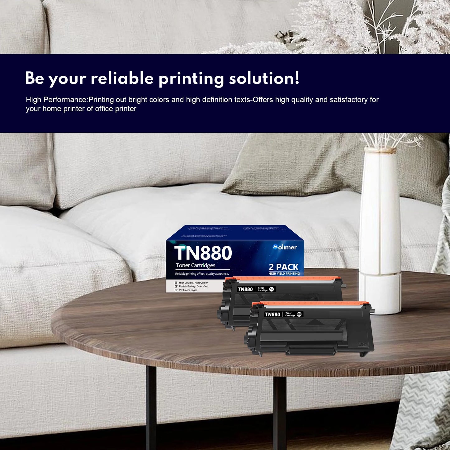 ZXTZX TN880 Toner Cartridge for Brother HL-L6200DW L6200DWT L6250DW Printer High Yield 2 Pack