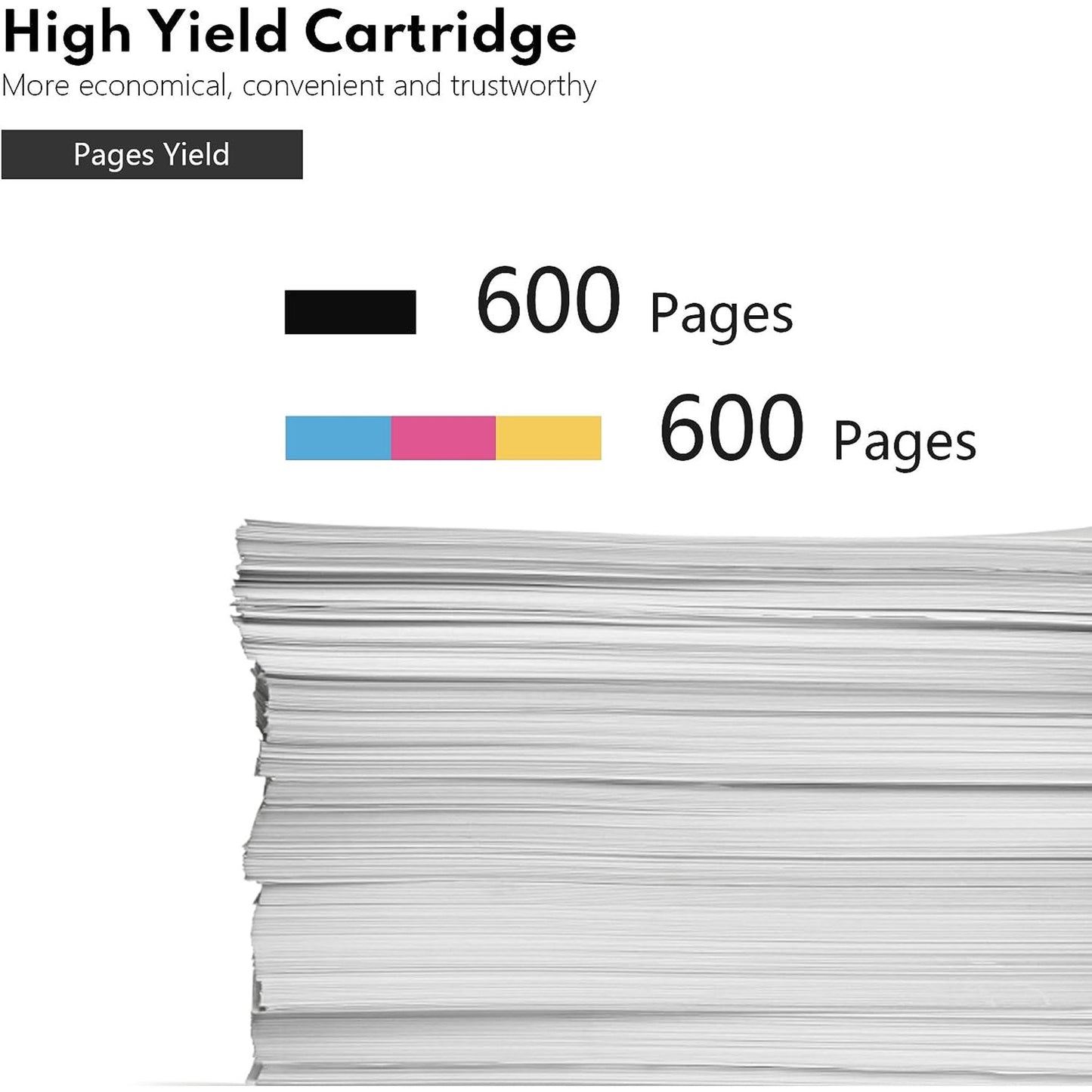 LC75 5-Pack (BK/C/M/Y) High Yield Ink Cartridge Compatible for Brother LC75 Mfc-J280W Printer