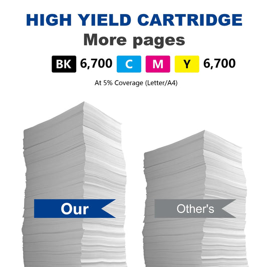 TN433 Toner Cartridge 4 PK Replacement for Brother TN-433 Toner for HL-L8260CDW MFC-L8610CDW Printer