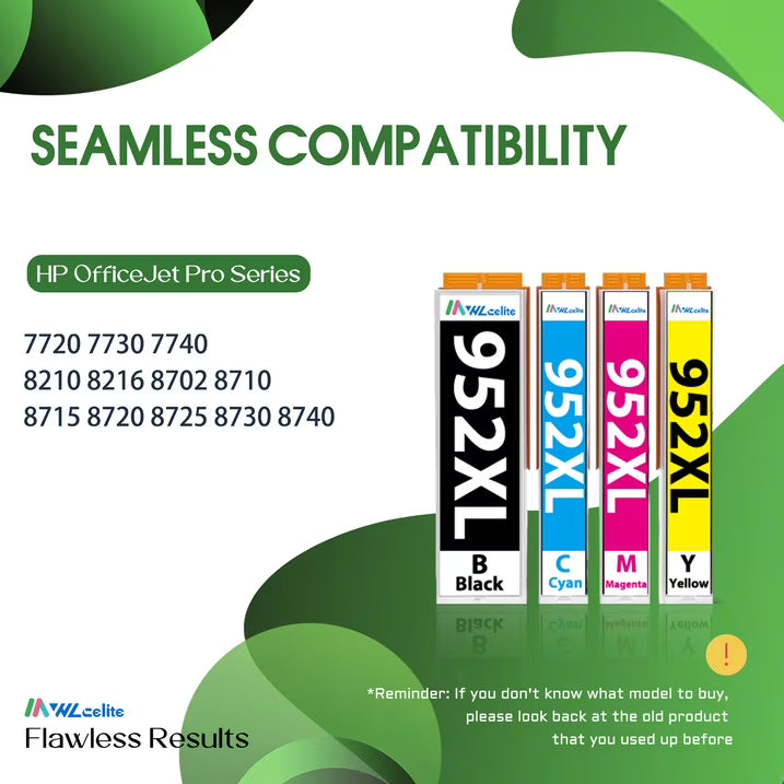 952 XL ink Cartridges Compatible for 952 Ink Cartridges for OfficeJet Pro 8710 8210 7740 Printers(1*Black, 1*Cyan, 1*Magenta, 1*Yellow)