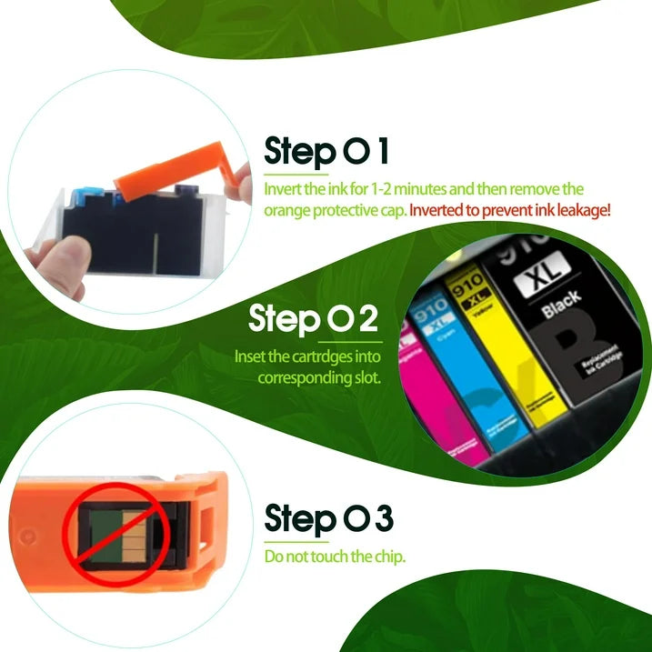 910XL Combo Pack Ink Cartridges Compatible With HP 910 Ink Cartridge for 910 XL HP Printer Ink for HP OfficeJet 8020 8015e Pro 8025e 8020e (5 Pack)