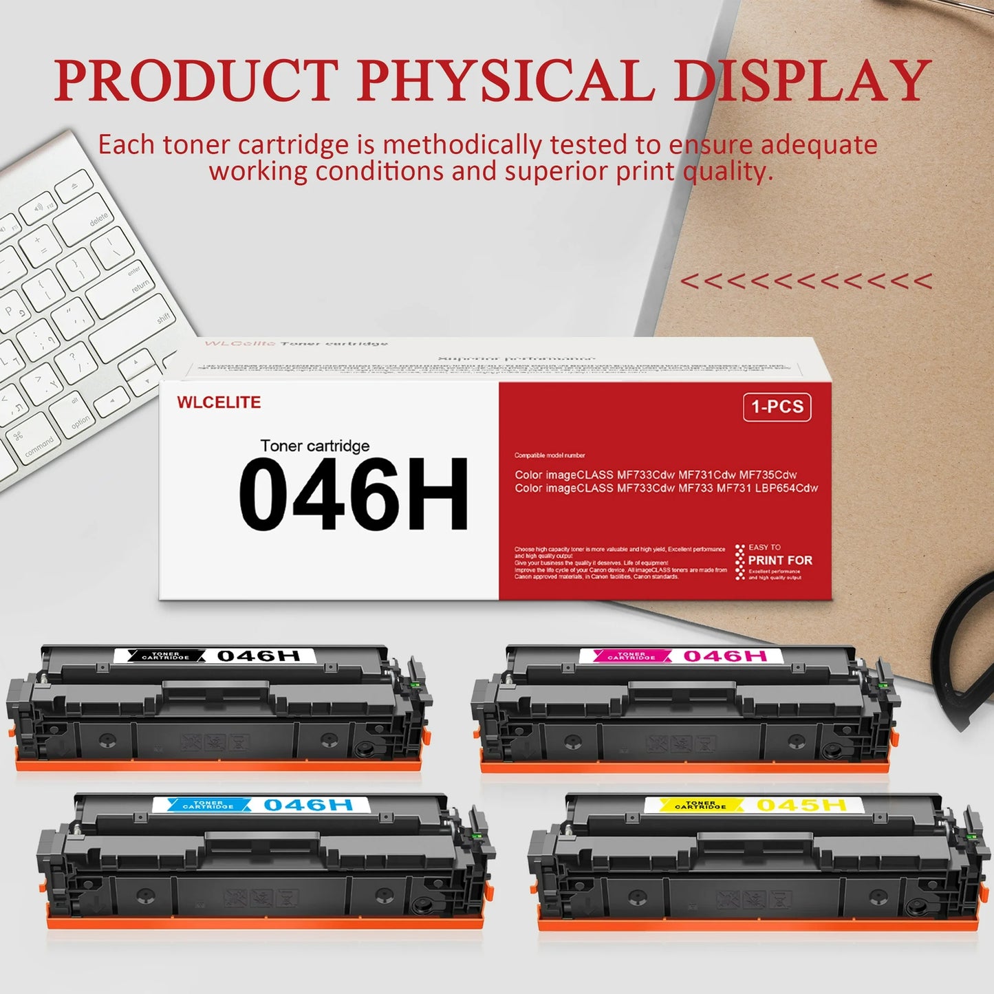 046H Toner Cartridge Compatible for Canon 046H 046 Toner Cartridge for MF733 MF731 Printer 4 Pack(Black Cyan Magenta Yellow)