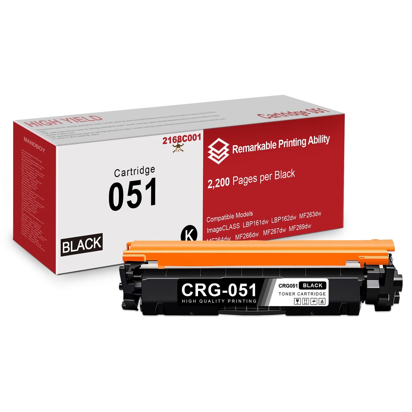 051 Black Toner Cartridge Replacement for Canon MF264dw MF266dw MF267dw MF269dw Printer