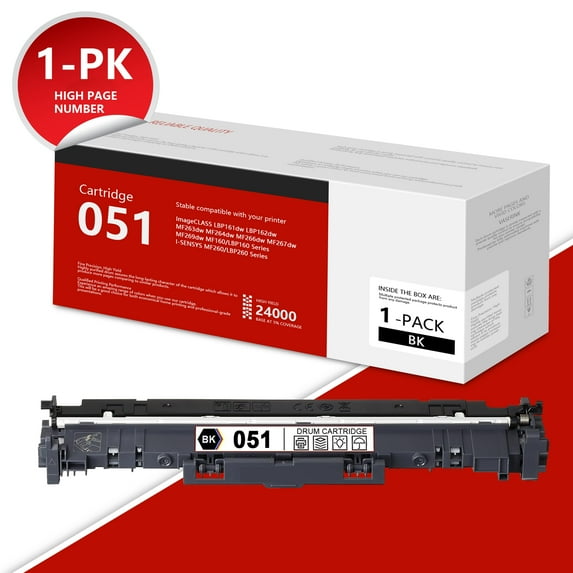 051 Drum Unit Yields Up to 24,000 Pages 1-Pack Replacement for Canon ImageCLASS MF264dw MF267dw MF269dw LBP162dw Printer