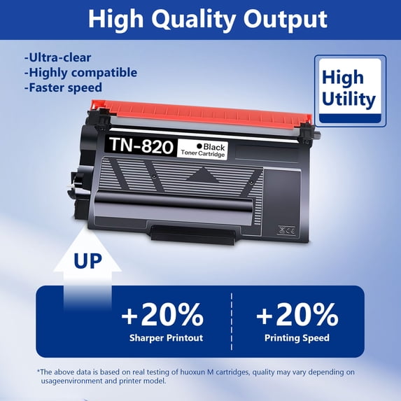 TN820 TN-820 Toner Cartridge 2-Pack Black Compatible for Brother TN 820 TN850 TN-850 Toner Cartridges for HL-L6200DW MFC-L5850DW MFC-L5900DW Printer