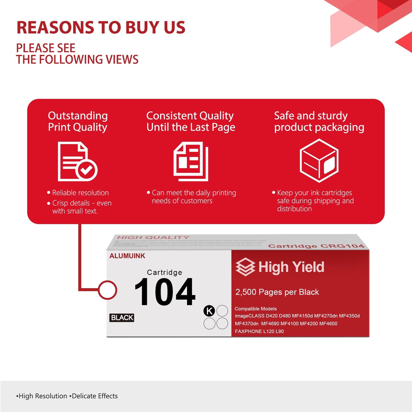 104 Black Toner Cartridge Replacement for Canon imageclass D420 D480 Printer, 1 - Pack