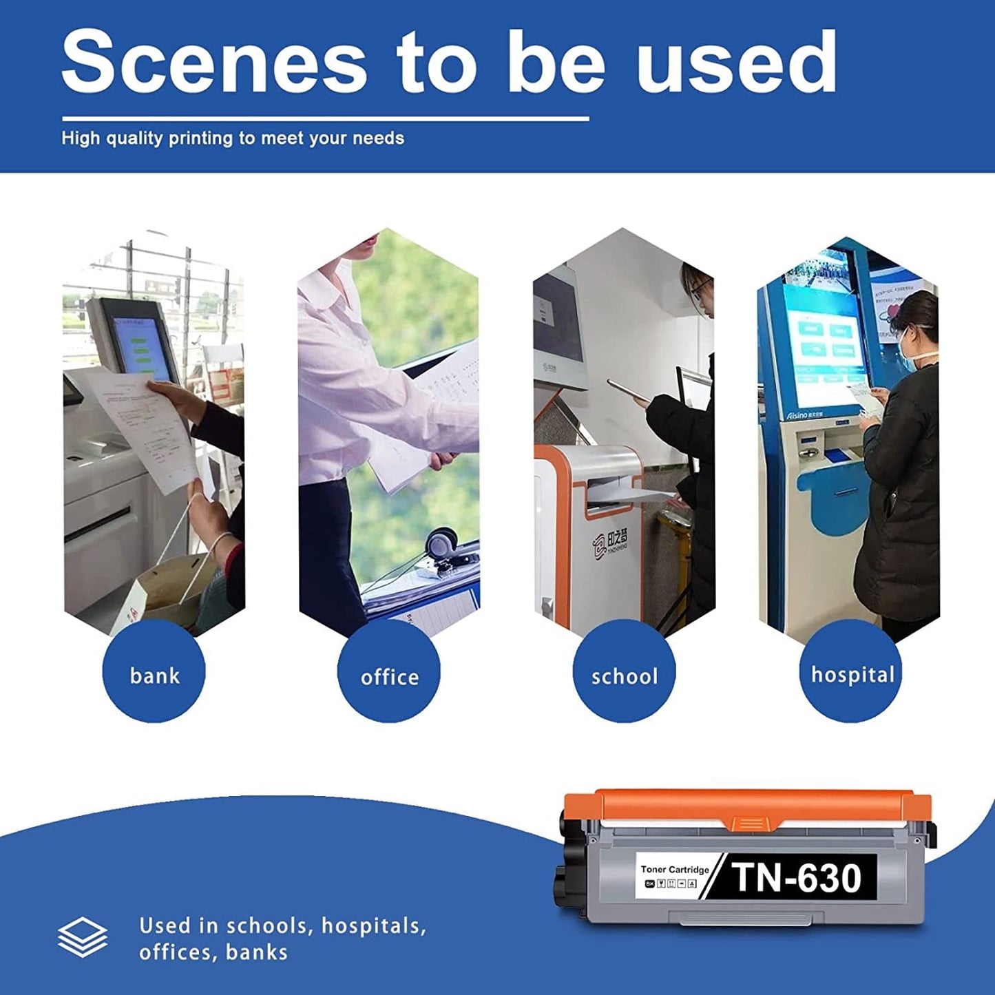 1 Black TN 630 High Yield Toner Cartridge Replacement for Brother MFC-L2740DW Printer