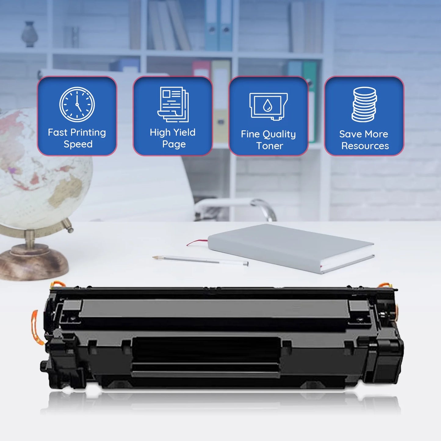 2 Pack 85A Toner Cartridges Yields Up To 1,800 Pages Compatible for CE285A Pro P1102w MFP M1217nfw M1212nf P1102 Ink Printer