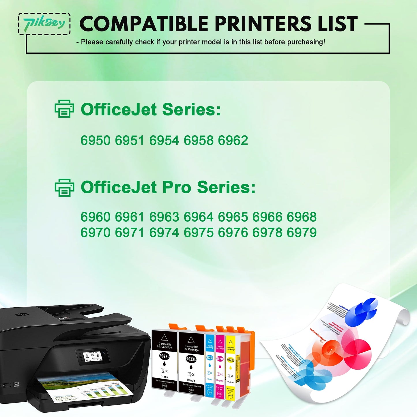 902XL Compatible for HP 902 Ink Cartridges Combo Pack for Officejet Pro 6978 Officejet 6962 Printers (5 Pack)