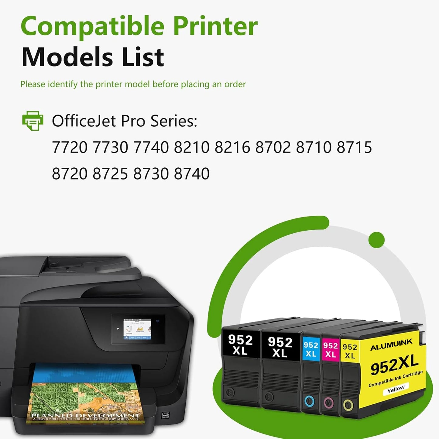 952 XL Ink Cartridge Compatible for HP 952 Combo Ink Cartridges for Office Jet Pro 8720 8710 Printer