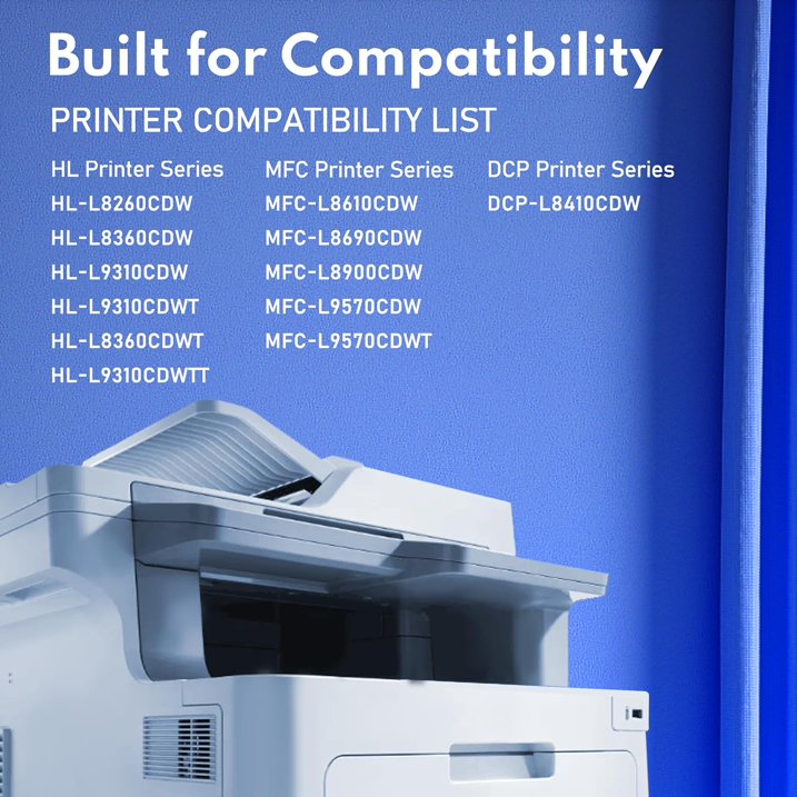 TN431 Toner Cartridge 4PK Compatible for Brother TN-431 Toner for HL-L8360CDW MFC-L8900CDW Printer