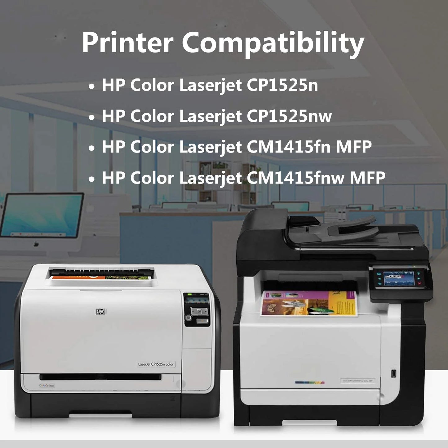 4 Pack 128A|CE320A Toner Cartridge Compatible for Color Pro CP1525n CP1525nw Printers