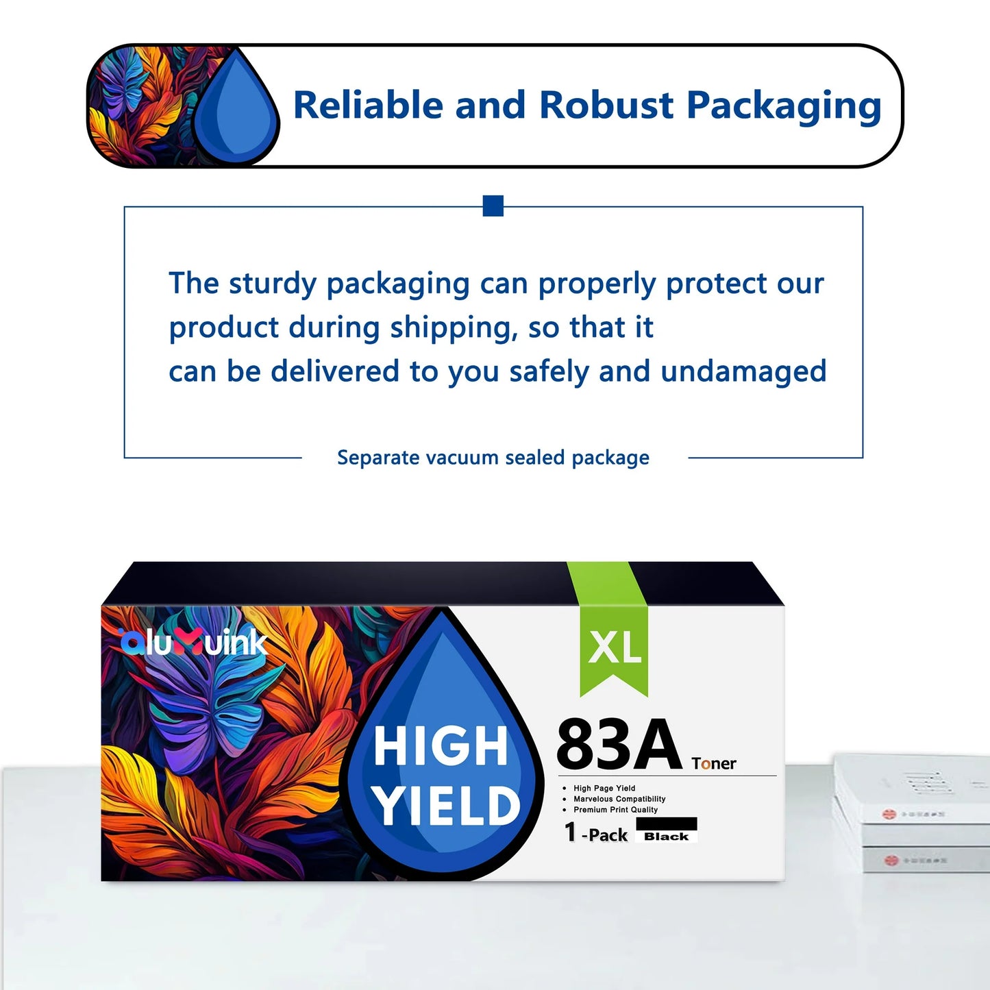 83A Toner Cartridge 1 Pack Compatible for HP 83A CF283A Black Toner Cartridges for Laser Pro M201, Laser Pro MFP M125, M127, M225 Series Printers