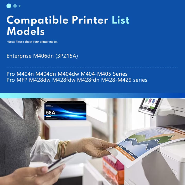 58A Toner Cartridge Yields Up to 3,500 Pages Black 2-Pack Compatible for CF258A Pro M404n M404dn MFP M428fdw M428dw M428fdn Printer