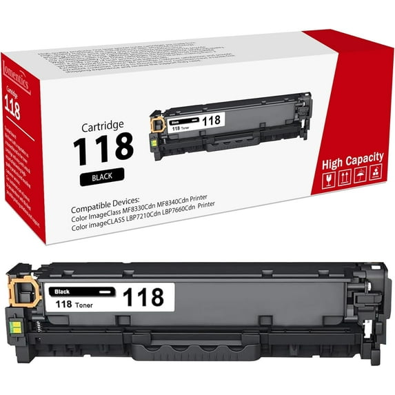 118 Toner Cartridge 1 Black 118 Toner Loment Compatible Replacement for Canon 118 Color ImageClass MF8380Cdw LBP7210Cdn MF726CDW MF8330Cdn MF8340Cdn Printer