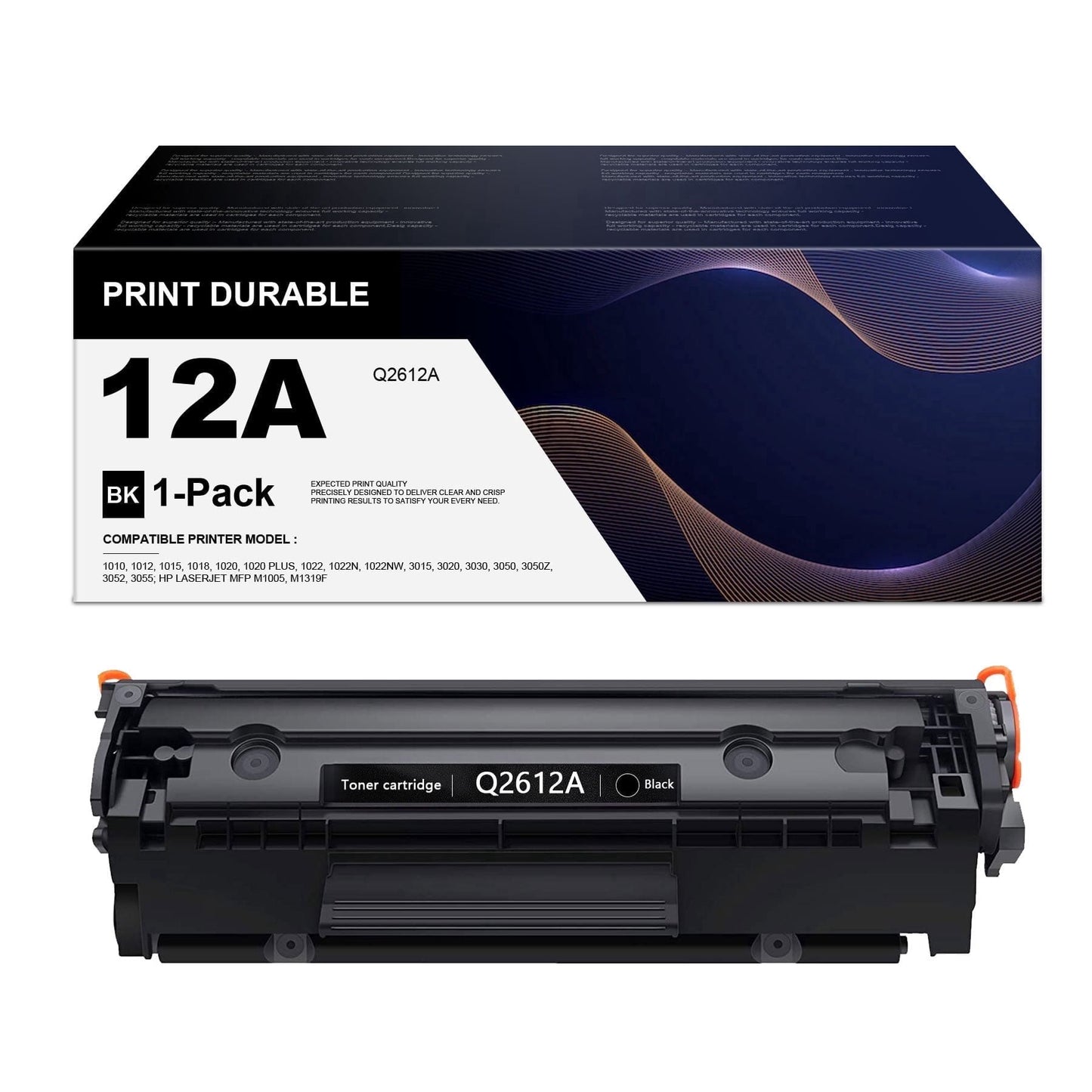 12A Q2612A Toner Cartridge Black-1 Pack 12A Q2612A Toner Compatible for 1020 1022 1022n 1010 Printer