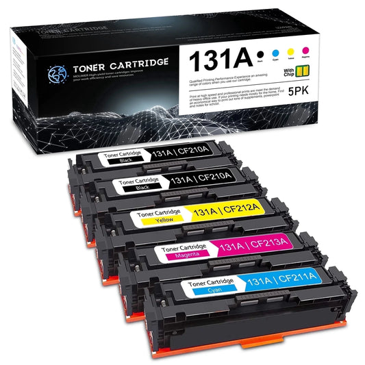 131A Toner With Chip Compatible for 131A CF210A Toner Cartridges for M276nw Printer (5 Pack）