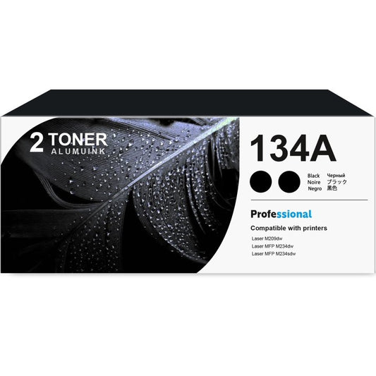 134A W1340A Toner Cartridge Balck 2-Pack Compatible for 134A W1340A Toner Cartridges for Laser M209,MFP M234 Series Printer