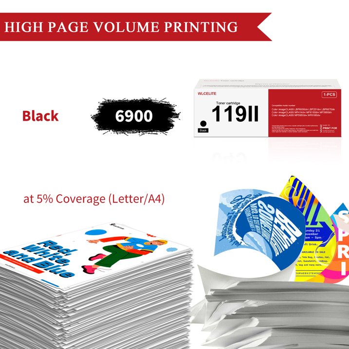 119II Toner Cartridge Compatible for Canon 119II 119 Toner Cartridges For MF6180dw MF414dw Printer