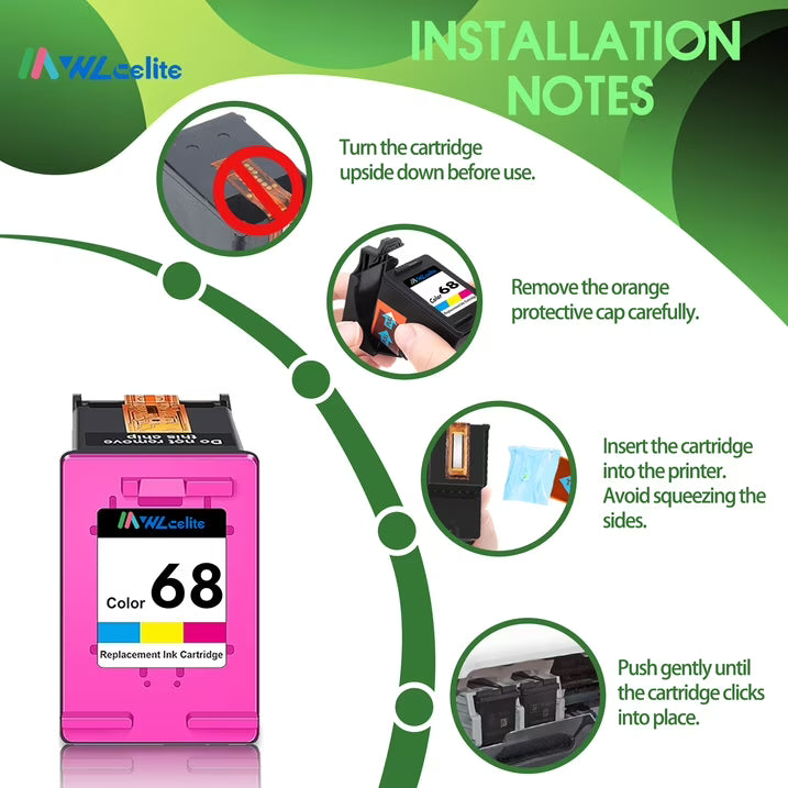 68 Ink Cartridge Compatible for 68 Ink Cartridge for Envy 6100e 6500e Series (1 Tri-Color)