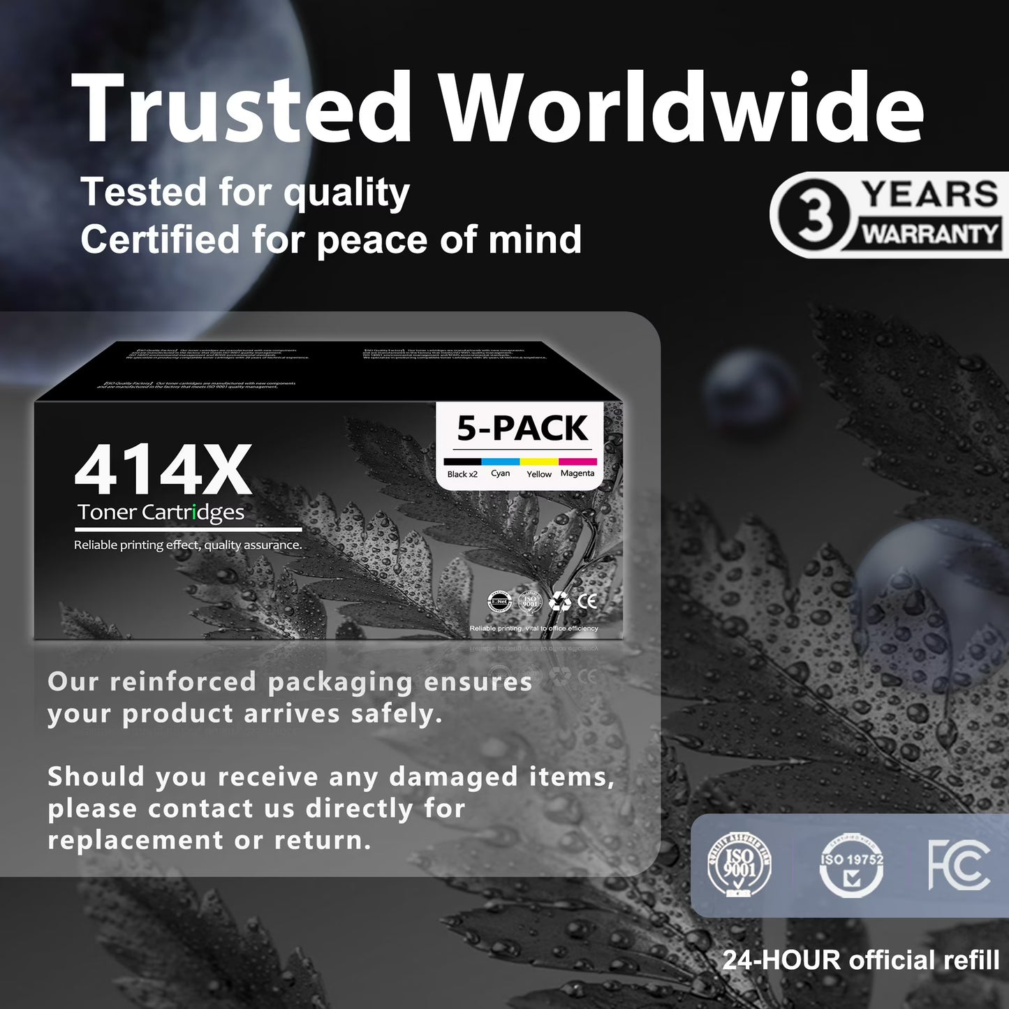 414X 414A Toner Cartridge Compatible for 414X Toner Cartridge for Color Pro M455dn M480f Printer (5 Pack)