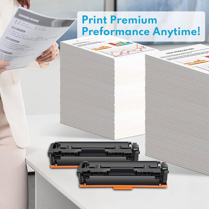 410A Toner Cartridge High Yield (4-Pack) Set with Chip Compatible for Color M477fnw | CF410A CF411A CF412A CF413A
