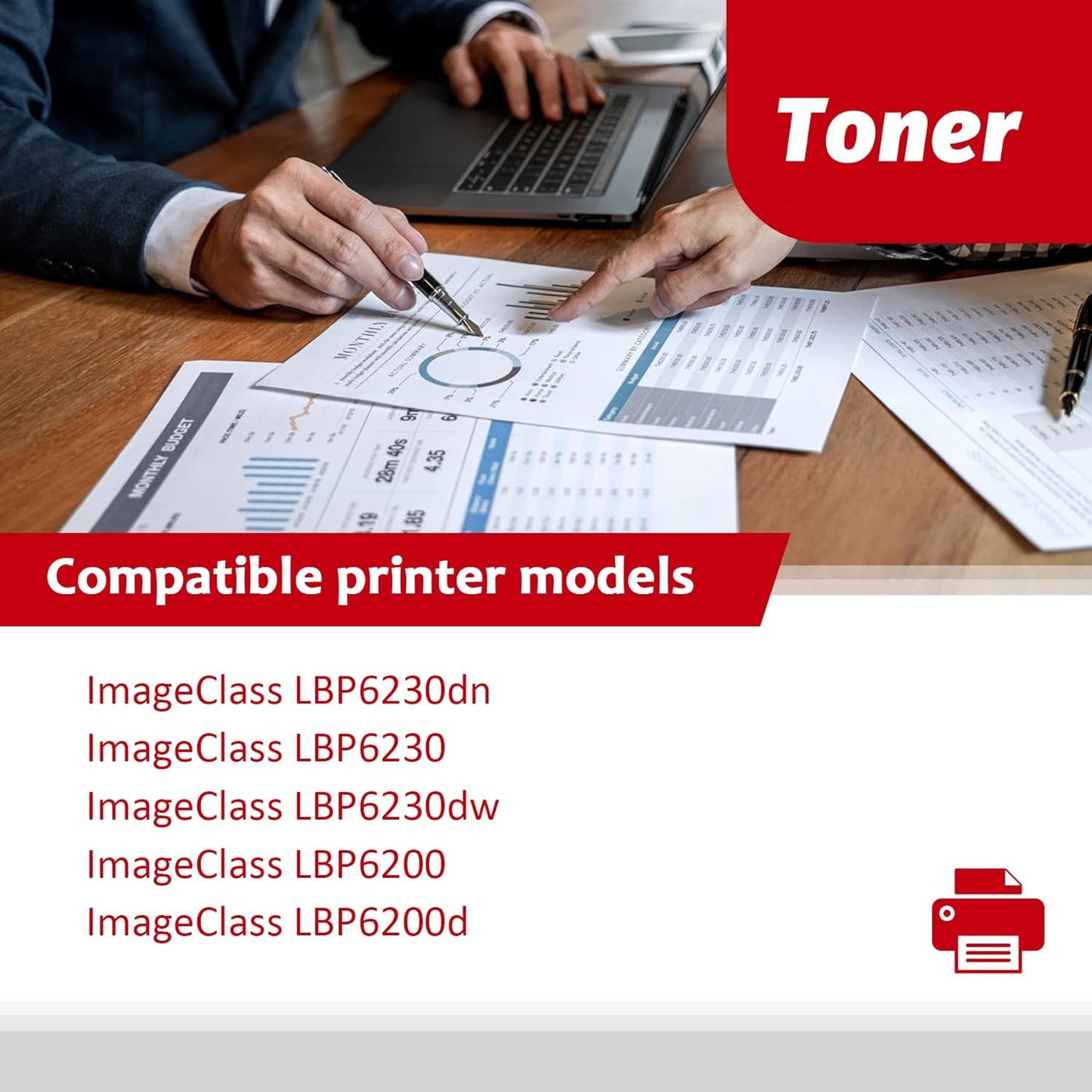 High-Yield 126 Black Toner Cartridge (2-Pack) - CRG126 Toner Replacement for Canon 126 Toner for ImageClass LBP6200d LBP6230dw LBP6230dn LBP6200 LBP6230 Printer, 3483B001