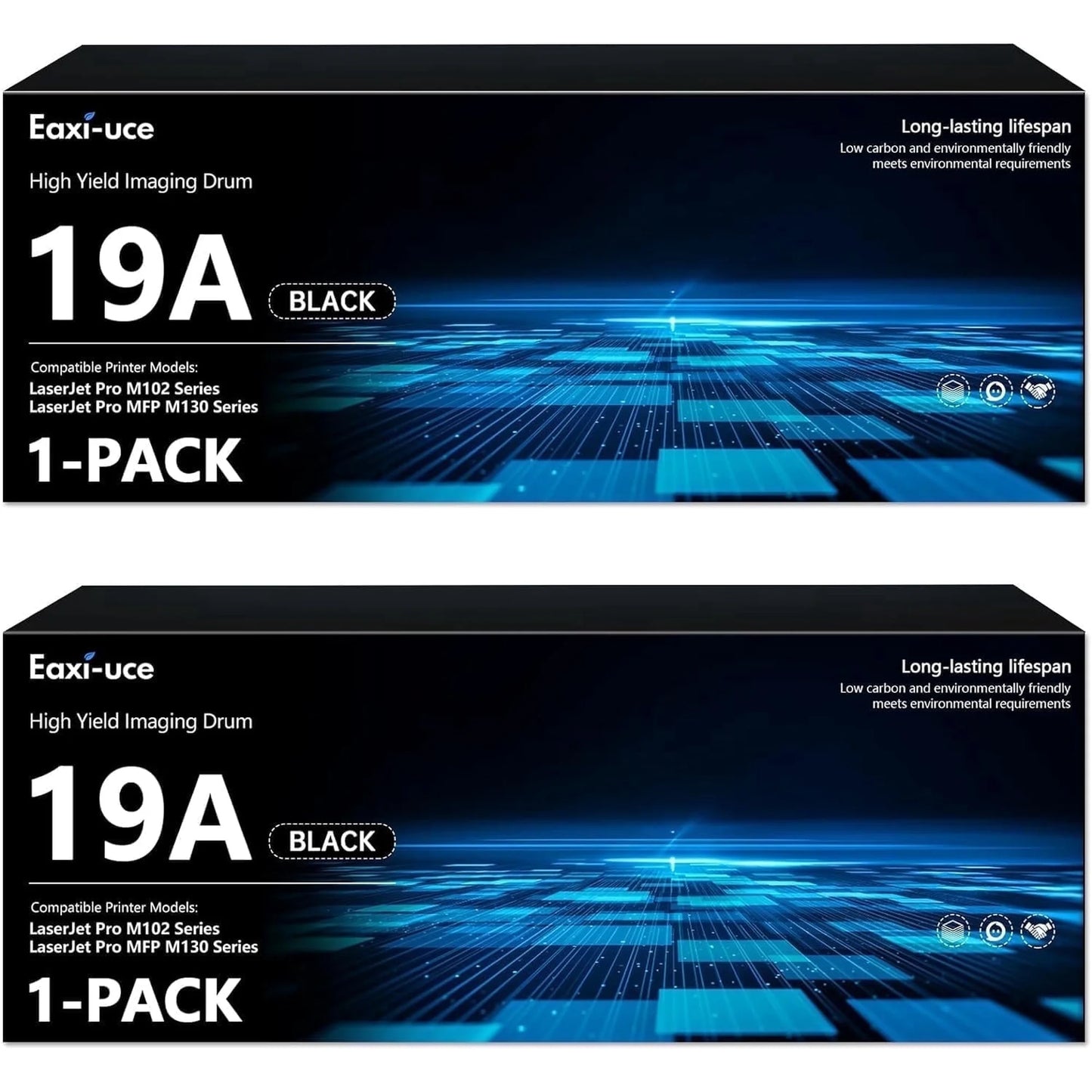19A CF219A Drum Unit Black High Yield 2-Pack | 19A Drum Unit Compatible for 19A Imaging Drum 19A Ink with Pro M102 Series Pro MFP M130 Series Printer (No Toner Included)