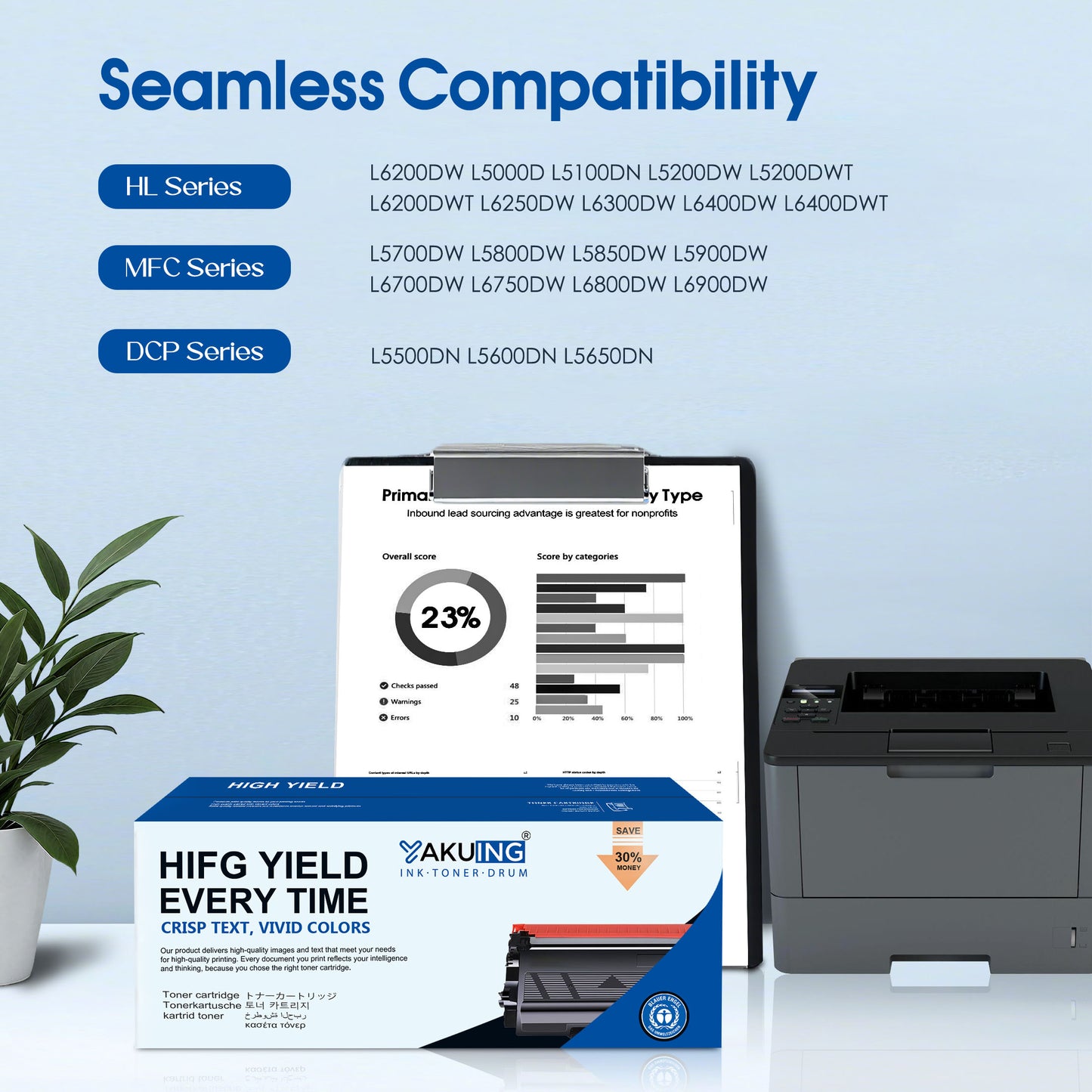 TN850 TN 850 Toner Cartridge Compatible for Brother TN850 High Yield Black Works with DCP-L5500DN HL-L6200DW MFC-L5800DW [ 1-Pack, 8000 Pages Per Cartridge ]