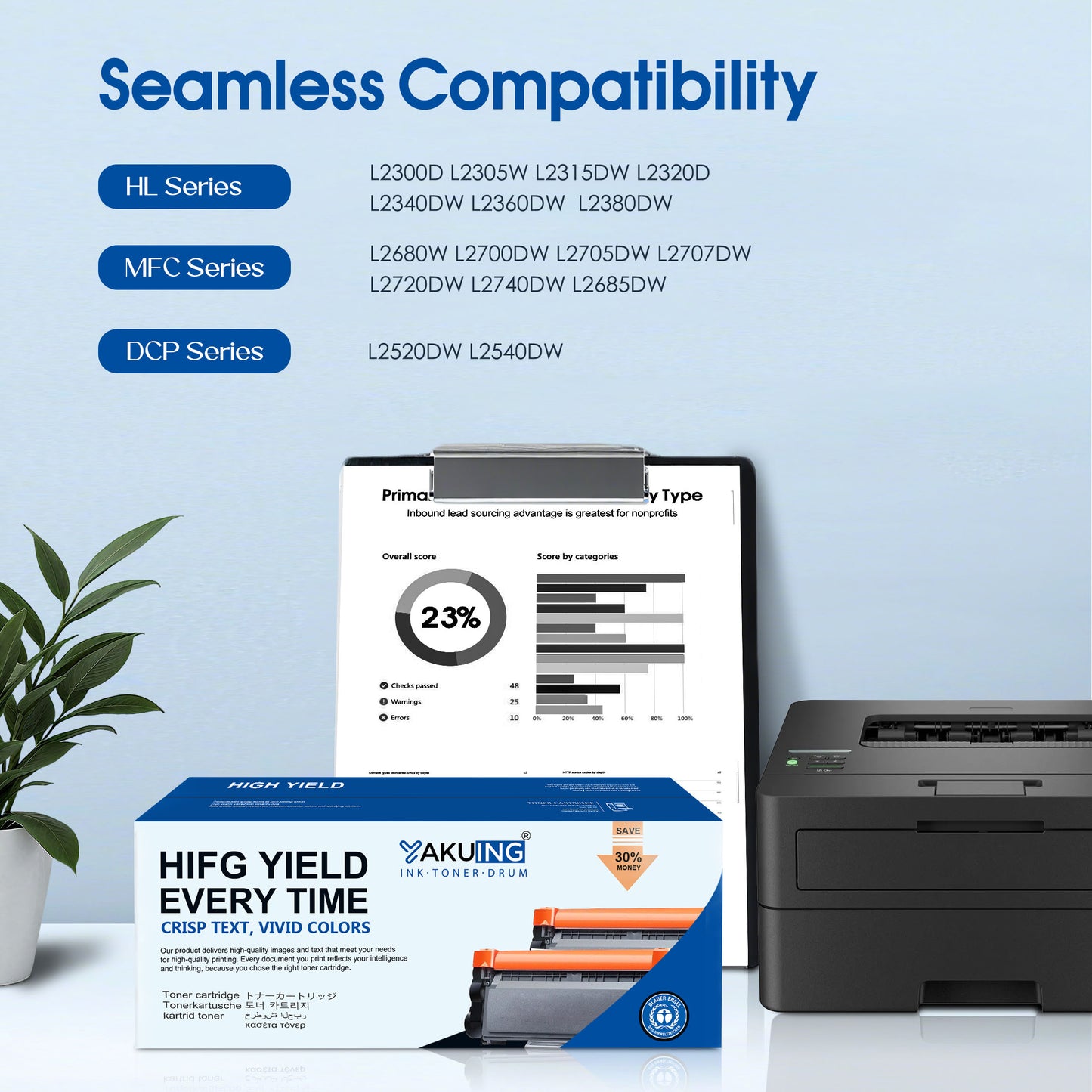 TN-660 TN660 Toner Cartridge Compatible for Brother TN660 High Yield Black Works with HL-L2360DW DCP-L2540DW MFC-L2700DW L2707DW ( 4 Black, 2800 Pages Per Cartridge )