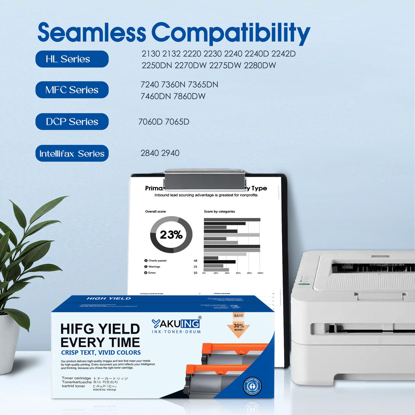 TN 420 TN-420 Toner Cartridge Compatible for Brother TN 420 High Yield Black Works with DCP-7065D 7060D Intellifax-2890 2840 HL- 2275DW 2280DW [ 4-Black, 1500 Pages Per Cartridge ]