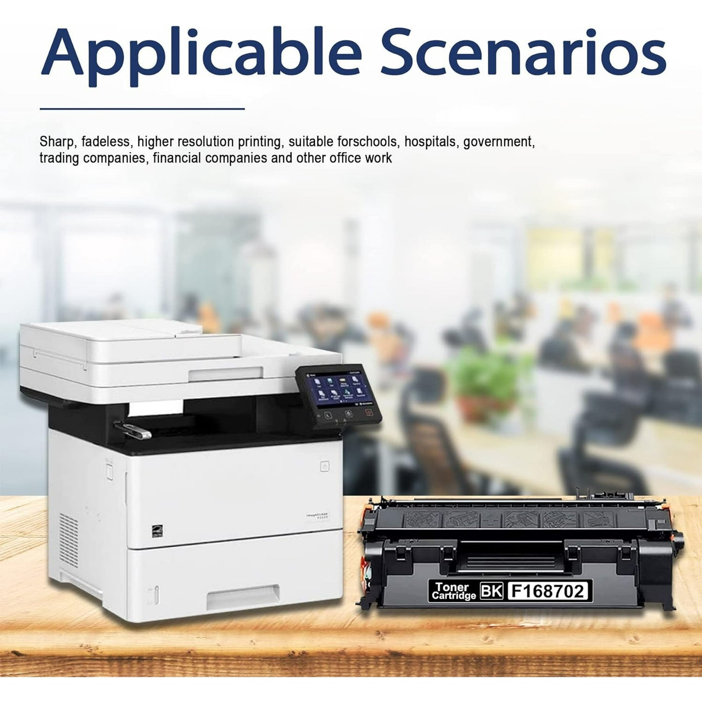 F168702 1 Black Toner Cartridge, Replacement for Canon F168702 Printer, F168702 Toner