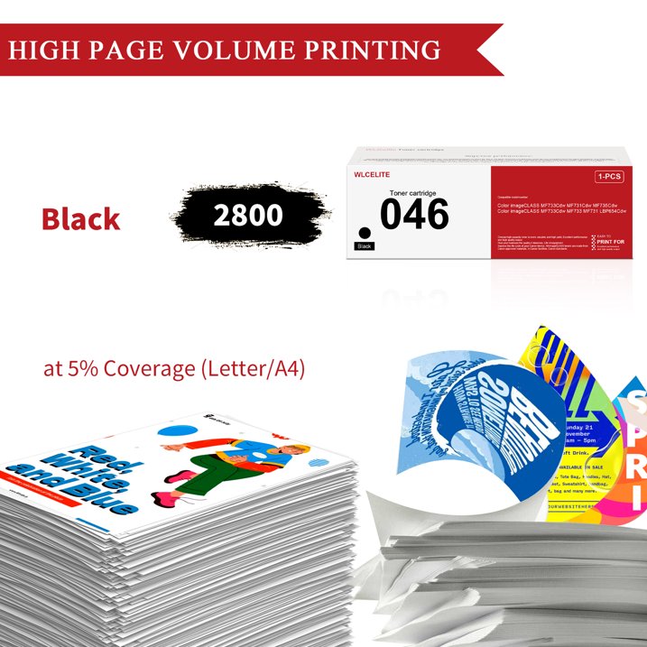 046 Toner Cartridge Replacement for Canon 046 Black Toner Cartridge for Color ImageCLASS MF731Cdw MF735Cdw Series Printer