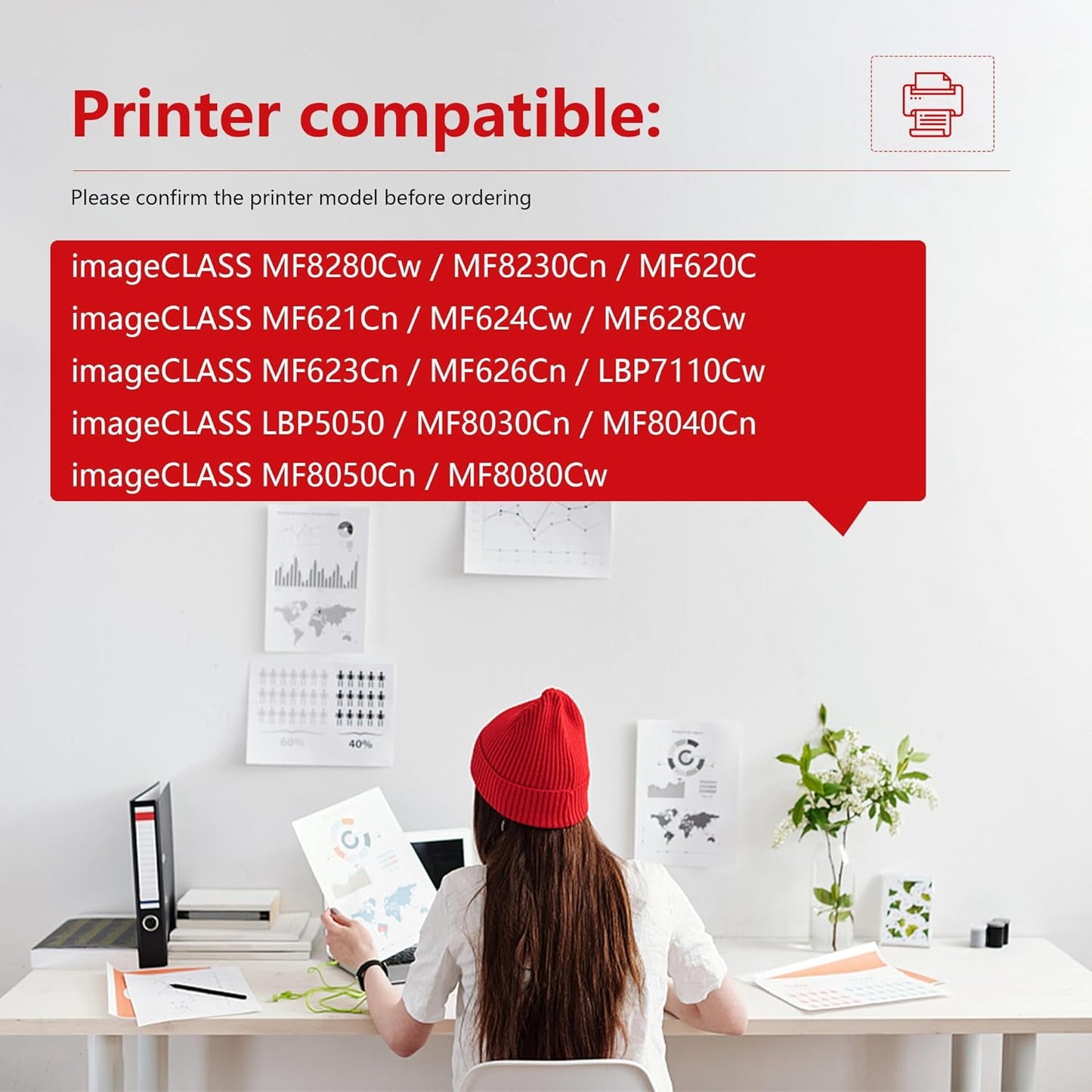 131 Toner Cartridge High Yield 4 Pack Replacement for Canon CRG-131 CRG131 ImageCLASS MF8280Cw MF620C MF624Cw MF628Cw MF8050Cn MF8080Cw Printer Ink (BK/C/M/Y)